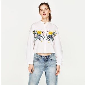 ✨CCO✨Zara Floral Embroidered Shirt
